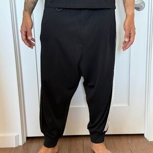 Y-3 Yohji Yamamoto Drop-Crotch Track Pants – 3-Stripes Cuffed Joggers (S)